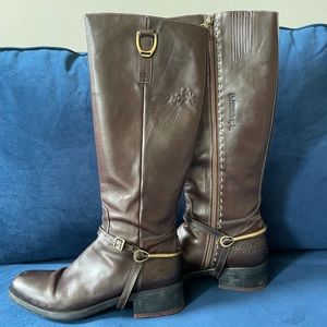 La Martina Brown Leather Riding Boots